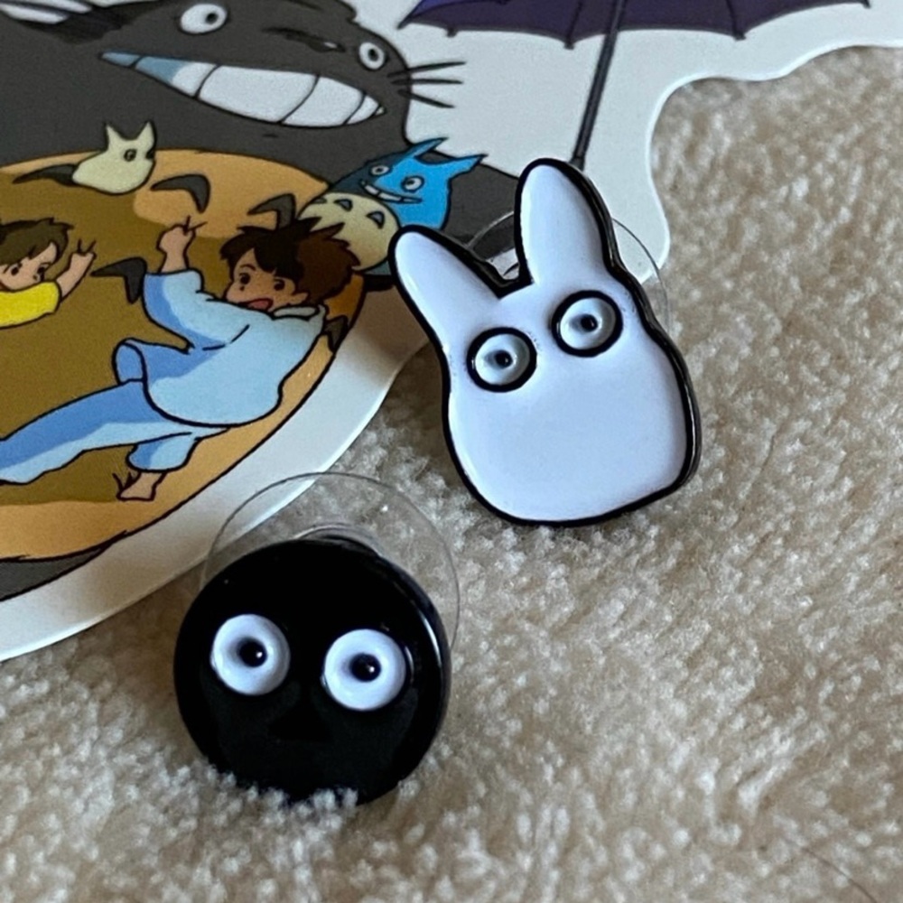Studio Ghibli My Neighbor Totoro Soot Sprite Forest Spirit Post Earrings Set